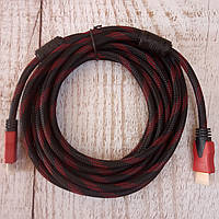 Кабель HDMI-HDMI 5 метров Hi-Speed провод шнур LogicPower Hight Speed Cable 5m черный с красным (Живые фото)