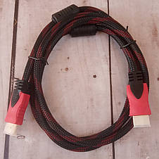 Кабель HDMI-HDMI 1,5 метрів Шнур провід Hight Speed Cable 1,5 m чорний з червоним, фото 2