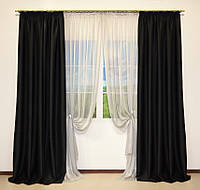 Комплект готовых штор 1,5Х2,65 м (2 шт) Блекаут CIоud черного цвета Art 10346 (23)