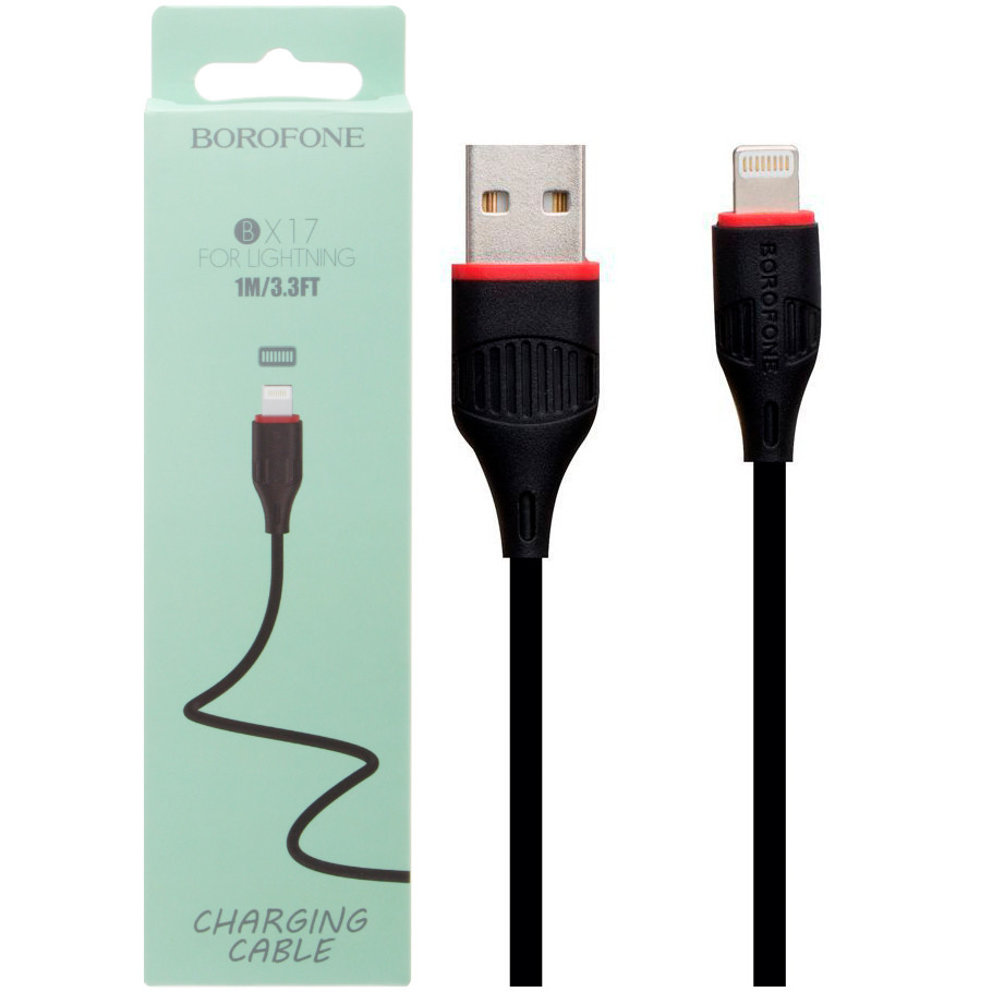 Кабель USB-Lightning Borofone BX17 для iPhone чорний