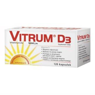 Vitrum D3 25mcg (1000 IU.) вітамін D3, 120 капсул на 4 місяці