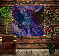 Мобильная картина-постер (гобелен) на ткани с 3D с принтом Кот с крыльями