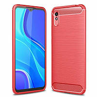 Чохол Carbon для Xiaomi Redmi 9A протиударний бампер Red