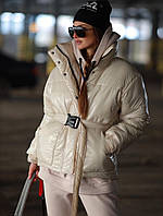 Женская зимняя куртка в стиле lenki lenki бежевого цвета