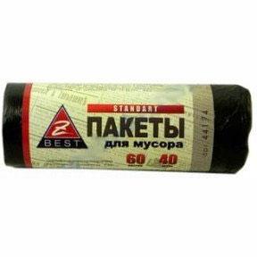 Мішки для сміття 60л 40шт/уп сміттєві пакети