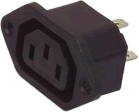 Гніздо мережеве, 3pin, монтажне, корпус пластик