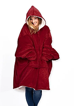 Плед із рукавами Hugle Ultra Plush Blanket Hoodie Червоний, фото 3