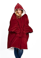 Плед с рукавами Huggle Ultra Plush Blanket Hoodie Красный