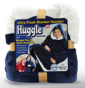 Плед із рукавами Hugle Ultra Plush Blanket Hoodie Синій, фото 2