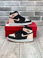Женские кроссовки Nike Air Jordan 1 Retro Черные люкс