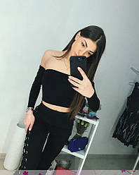 Топ короткий із відкритими плечима та рукавами