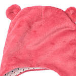 Тепла шапочка з вушками з плюшу для дівчинки 6-12 місяців, фото 2