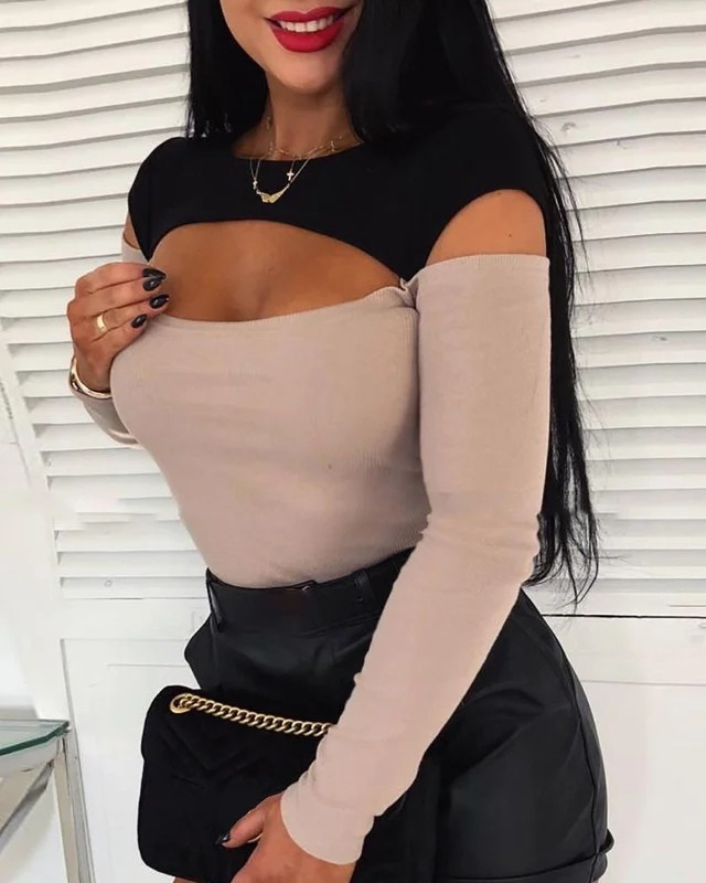 кофта жіноча з вирізом на плечах і грудях