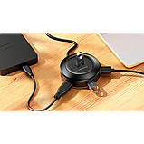 Адаптер USB Type-C USAMS US-SJ415 з концентратором USB, 4 порти, чорний., фото 4