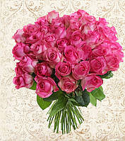 Букет із рожевих троянд 51 шт. (50 см)