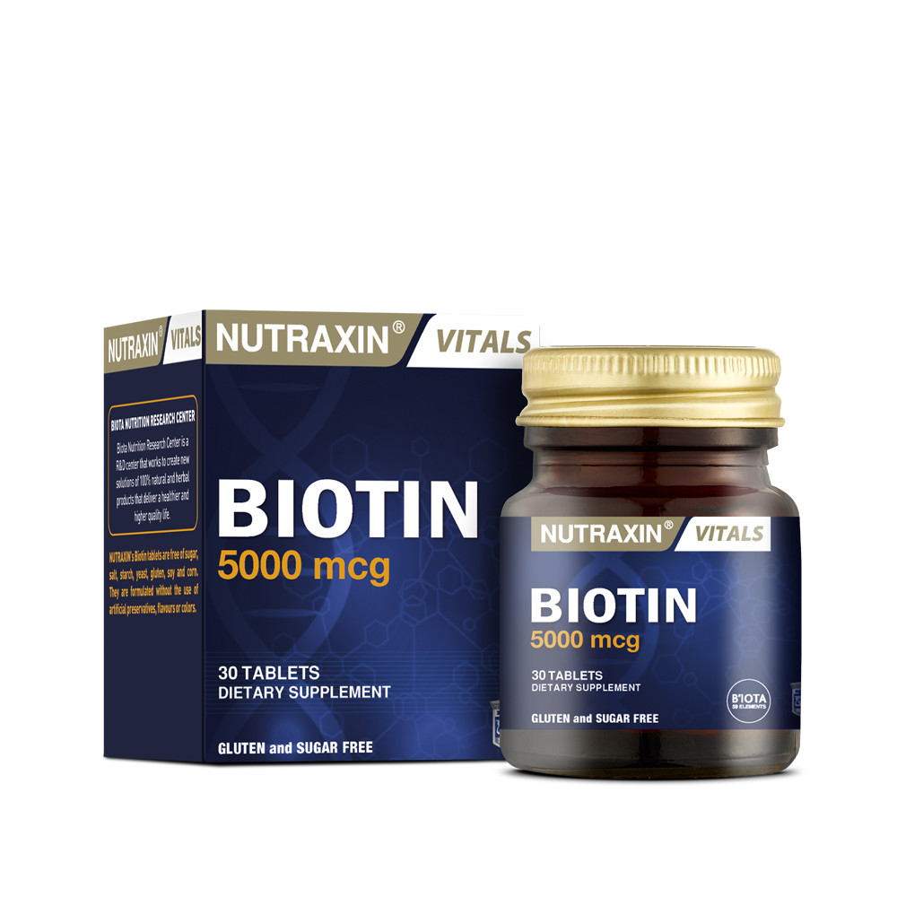 Дієтична добавка "Біотин 5000 мкг" NUTRAXIN, 30 таблеток