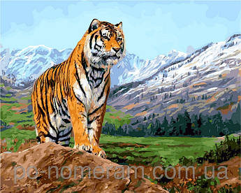 Картина за номерами Babylon Тигр на тлі гір VP460 40 х 50 см