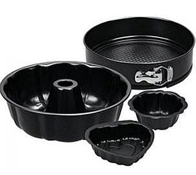 Форма антипригарна "Торт, Кекс, Сердечко, Міні кекс" (набір 4 шт.)