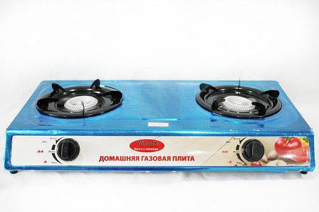 Газовий таганок Wimpex WX-1102 домашня настільна газова плита на 2 грудочки, фото 1