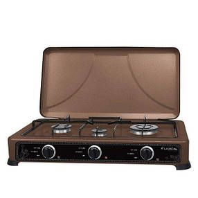 Газова плита LEXICAL LGS-2813-5 коричнева на 3 конфорки 4.7KW, фото 1
