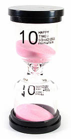 Годинник пісочний 10 хв, рожевий пісок