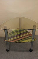Журнальний скляний столик Дельта-міні "Бамбук" 66×66×55 см