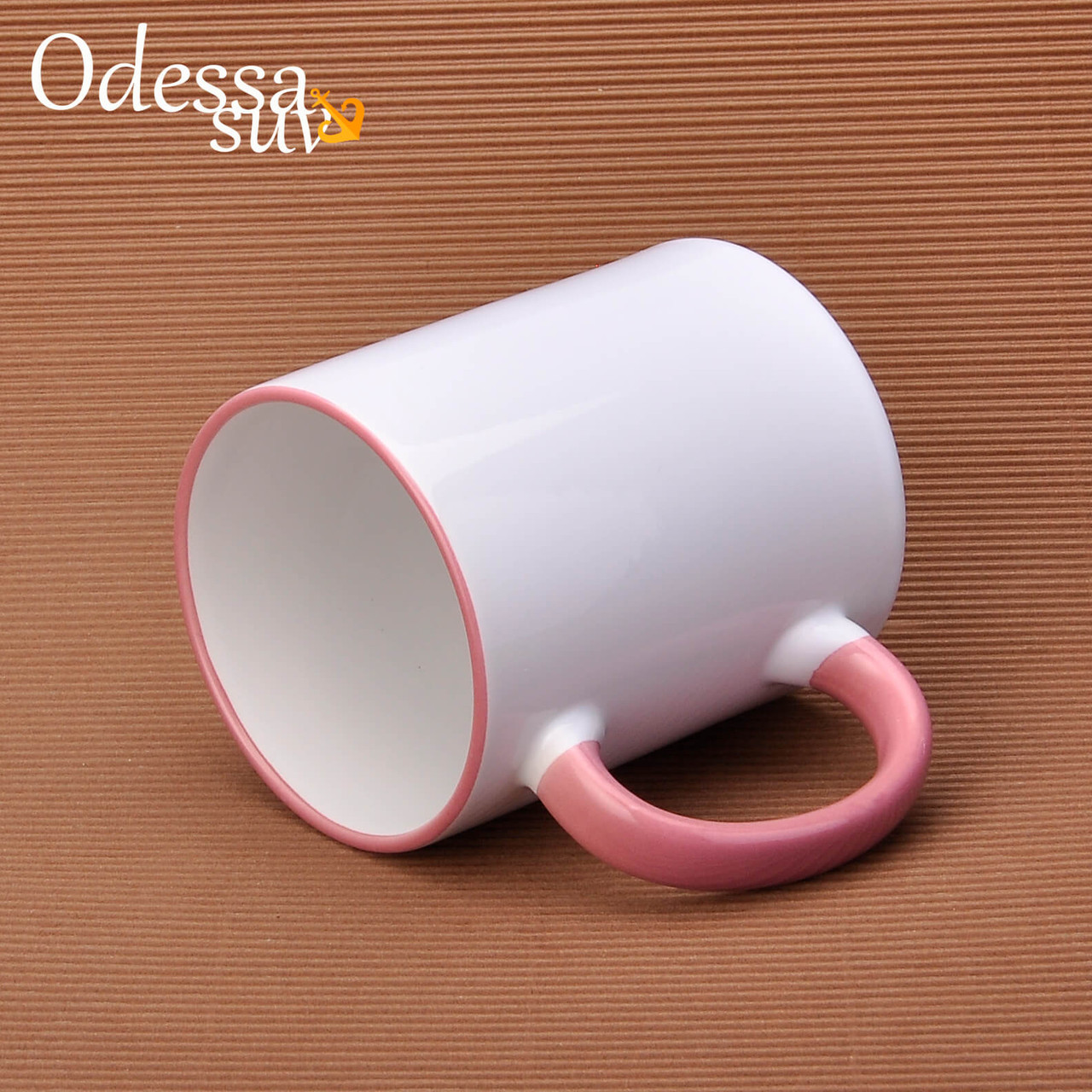 Чашка для сублимации (розовый ободок и ручка) - фото 2 - id-p19470570