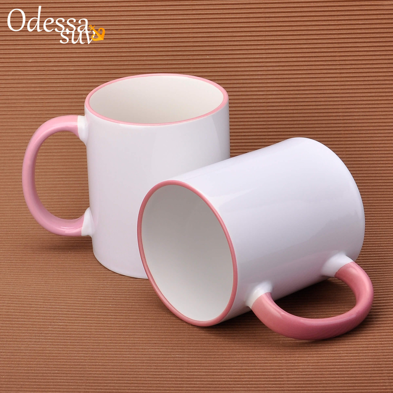 Чашка для сублимации (розовый ободок и ручка) - фото 3 - id-p19470570