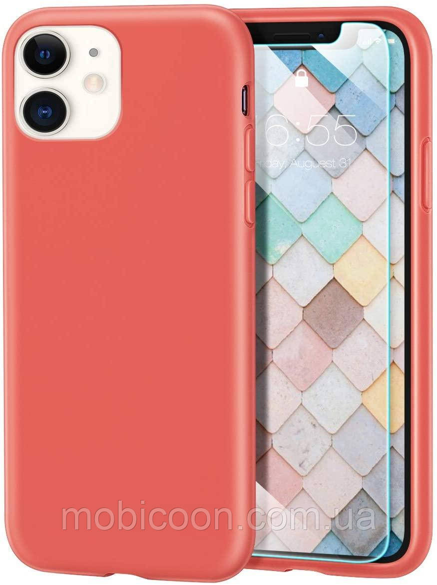 Чохол Silicone Case Full для iPhone 12 / 12 Pro coral