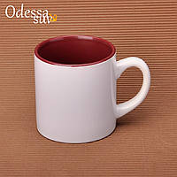 Чашка для сублимации детская (кофейная) цветная внутри 150мл d70 (бордовый)