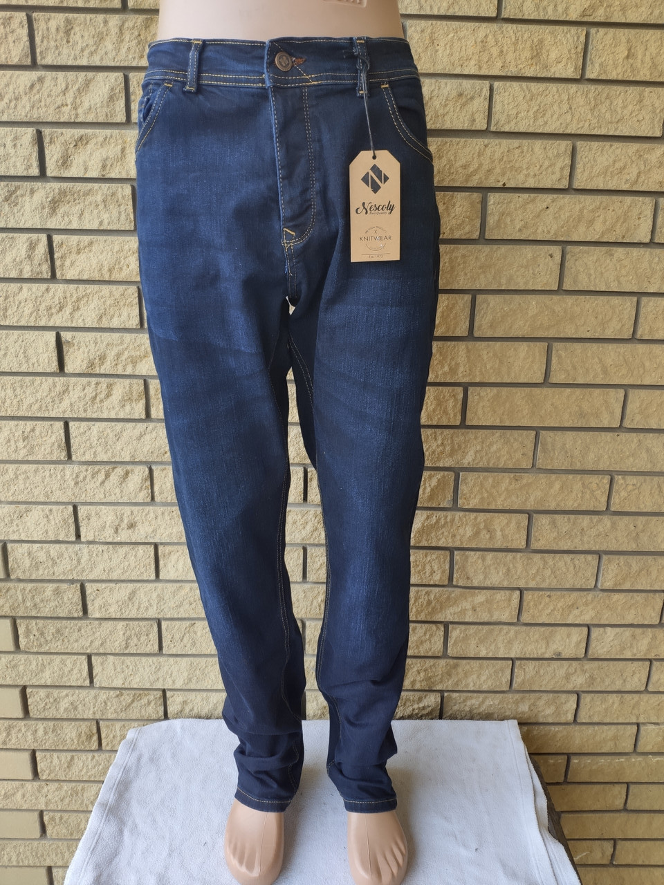 Джинси унісекс стрейчеві коттонові великого розміру (38) NESCOLY
