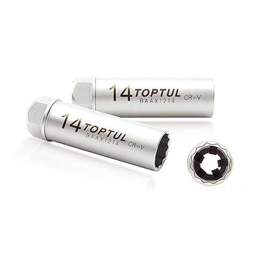 Головка 12-гранна свічкова TOPTUL 14 мм 3/8" 12 гр. L 90 мм BSBA1214S, фото 1