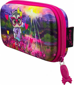 Пенал шкільний для дівчаток на блискавці каркасний Сова Winner One P-203, фото 3