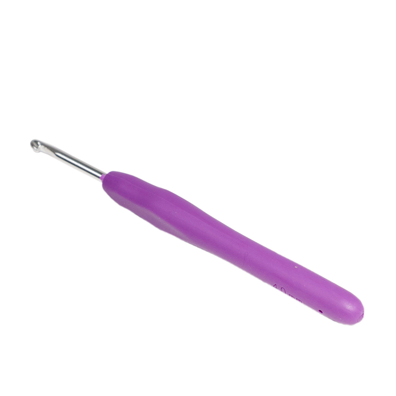 Крючок для вязания металлический с прорезиненной ручкой 4,0 - фото 1 - id-p1267068336