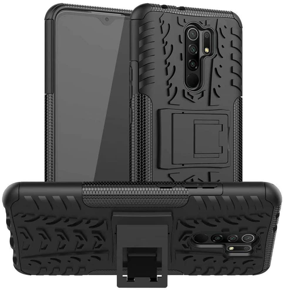 Чехол Armor для Xiaomi Redmi 9 бампер противоударный с подставкой Black - фото 1 - id-p1281042320