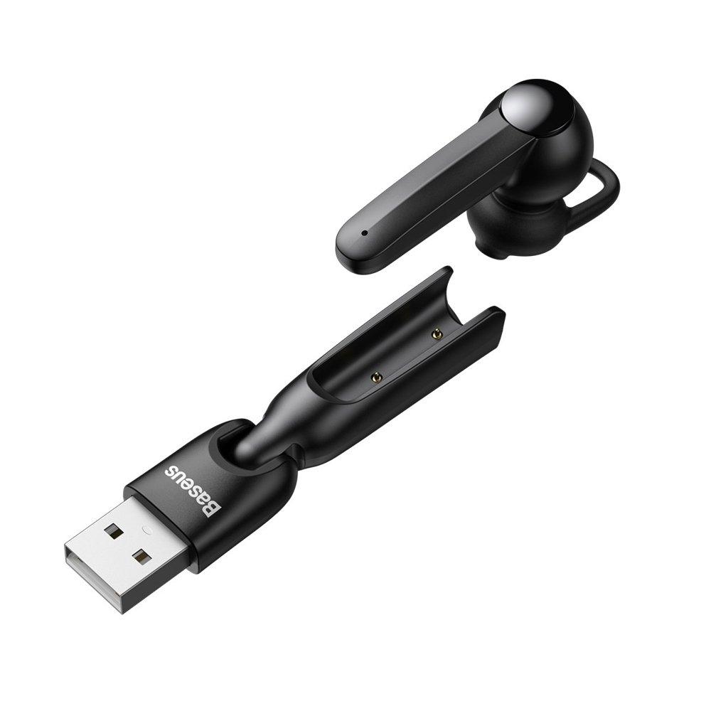 Бездротова Bluetooth гарнітура Baseus Encok Wirelless Earphones A05 + USB док-станція Black (NGA05-01)