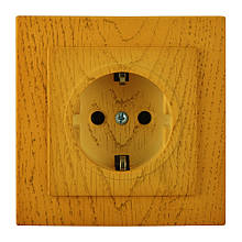 Розетка Nilson Touran дуб 1-на з заземленням