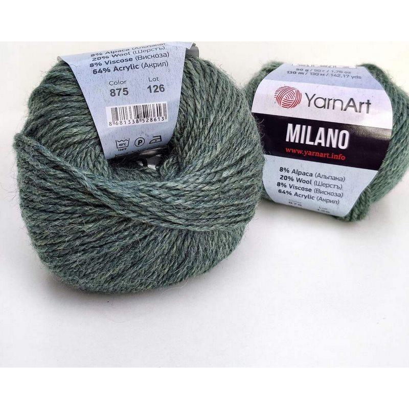 YarnArt Milano 875 сіро-зелений