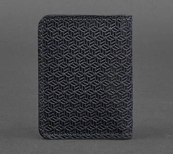 Шкіряна обкладинка для прав або id-паспорту 4.0 (карбон синя)