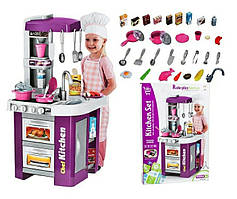 Дитяча ігрова кухня Chef Kitchen 53 предмета зі світлом, звуком, ллється вода, висота 72 см