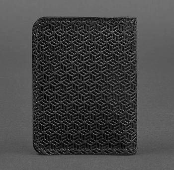 Шкіряна обкладинка для прав або id-паспорту 4.0 (карбон чорна)