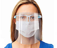 Защитный медицинский экран-маска для лица, Face Shield антивирусный щиток (крепление по типу очков) (TS)