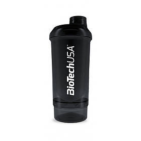 Шейкер BioTech Wave + Compact 500 мл + контейнер (150 мл), Black