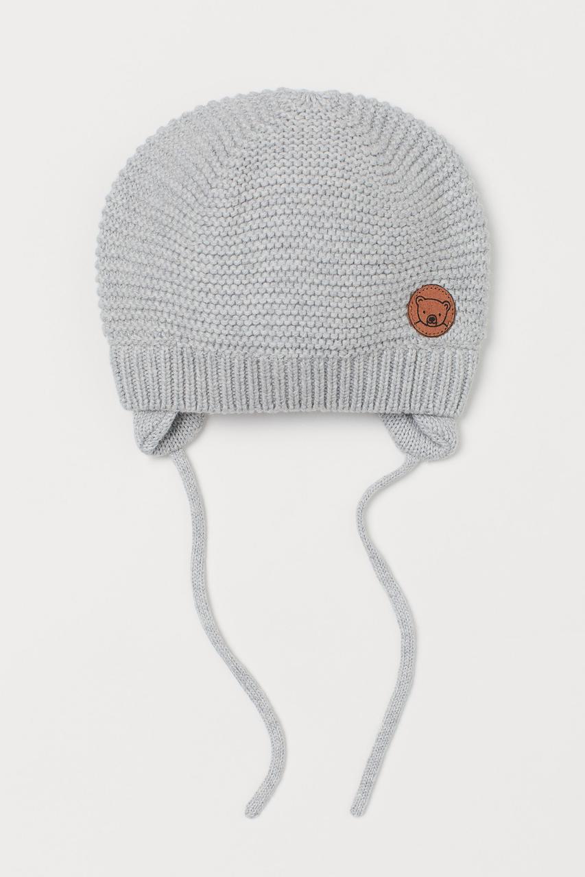 В'язана шапочка на підкладці для хлопчика 1-2 роки, фото 1