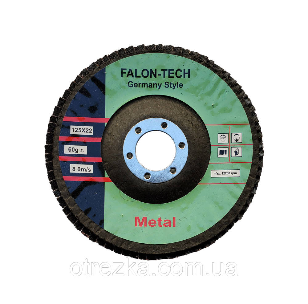 Круг пелюстковий шліфувальний торцевий "Falon-Tech" 125x22 р60 T29 (конічний профіль)