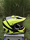 Мото шлем Кросовий,Ендуро,фул фейс+3 подарунки Очки+Рукавиці+Балаклава, фото 2