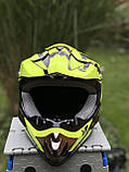 Мото шлем Кросовий,Ендуро,фул фейс+3 подарунки Очки+Рукавиці+Балаклава, фото 4