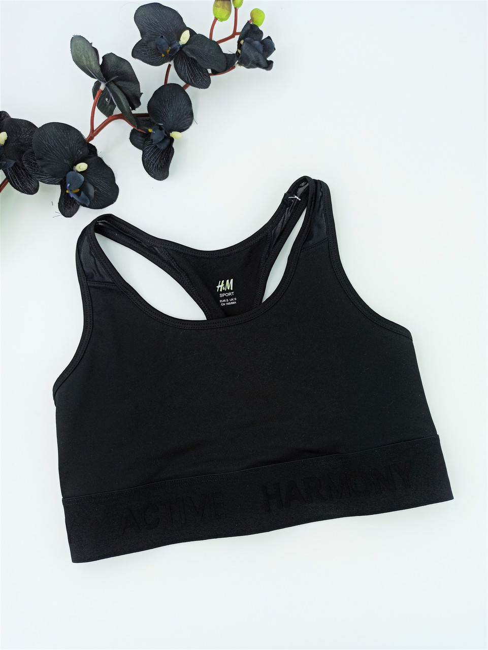 Топ спорт H&M Aclive Harmony без поролону щільний S чорний (08050111), фото 1
