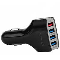 Адаптер для зарядки телефона от прикуривателя Авто USB 4 USB 009 7A QC3 (Настоящие фото)