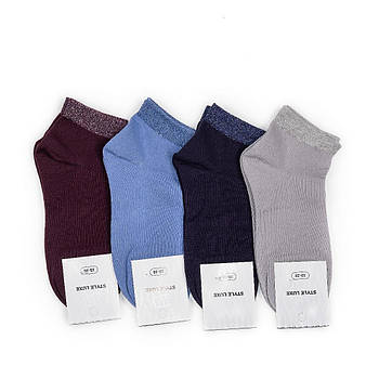 Жіночі укорочені шкарпетки з люрексом на резинці Style Luxe